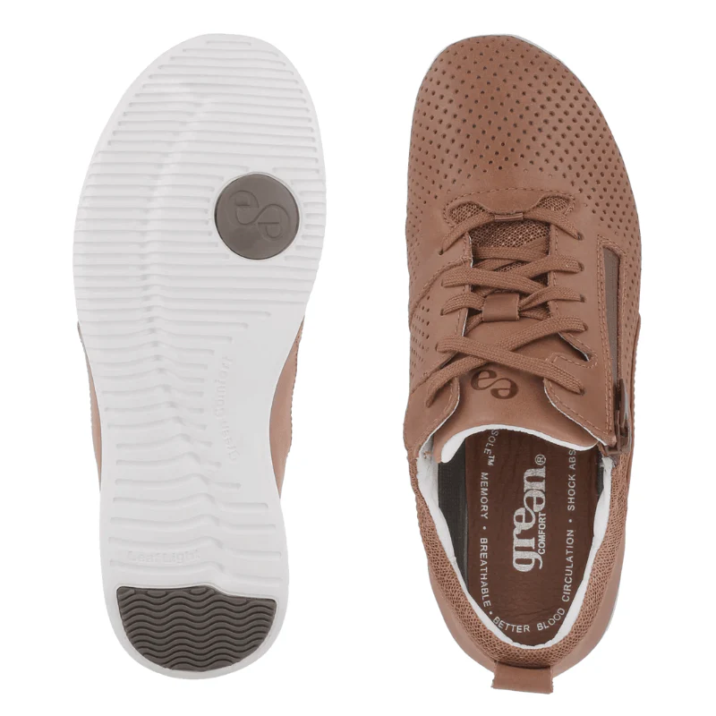 Green Comfort damesneaker - Cognac - Image 4