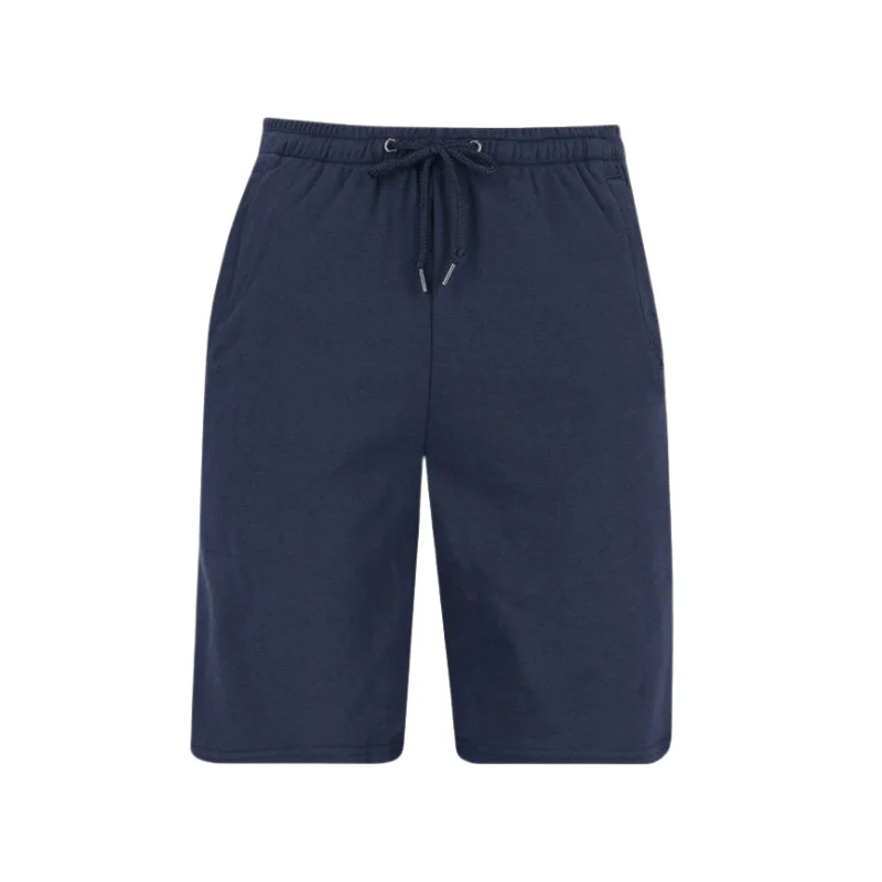 Knælange shorts med elastik - Marineblå