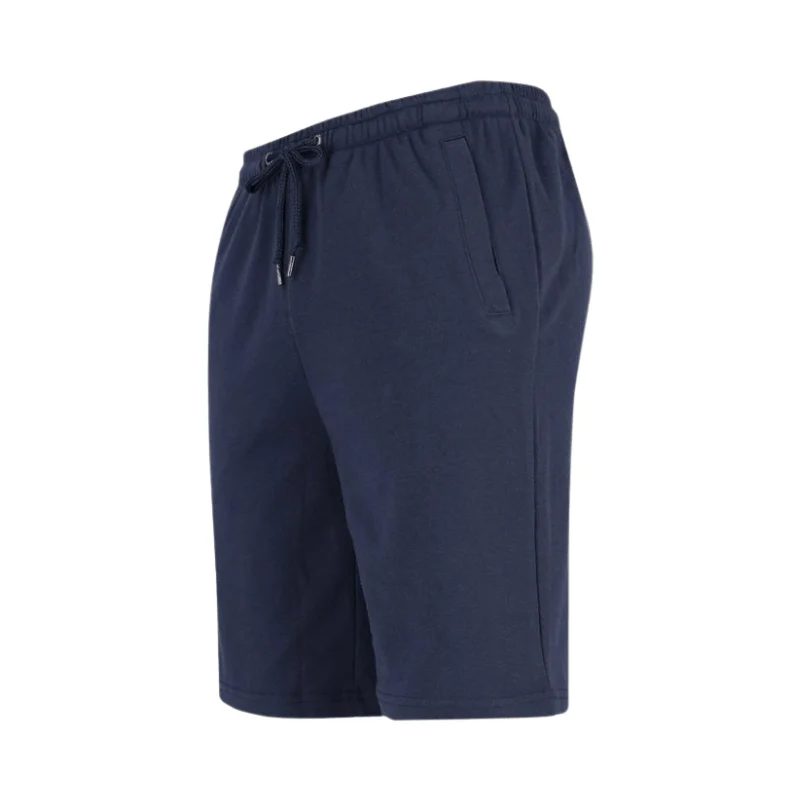 Knælange shorts med elastik - Marineblå - Image 3