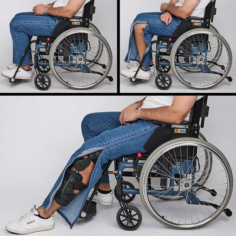 Jeans med lynlås i siden - Blå - Image 6