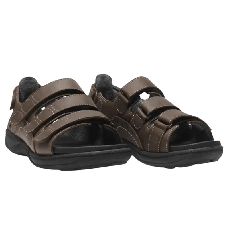 New Feet herresandal med hælkappe - Brun - Image 3