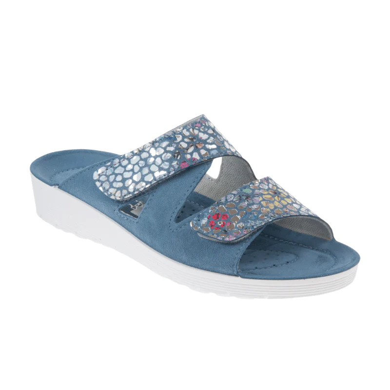Rohde dameslipper med velcro - Blå - Image 2