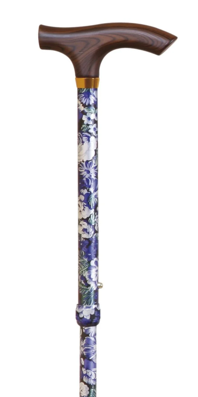 Sammenklappelig stok - Blå blomstret - Image 2