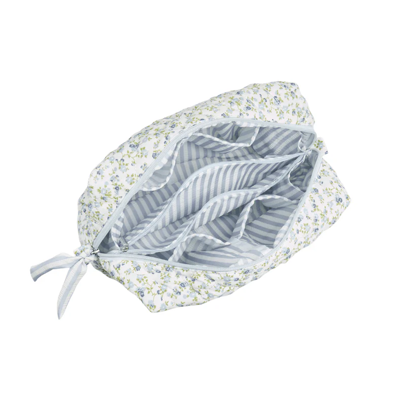 Stor toilettaske i quilt - Blomstret - Image 3