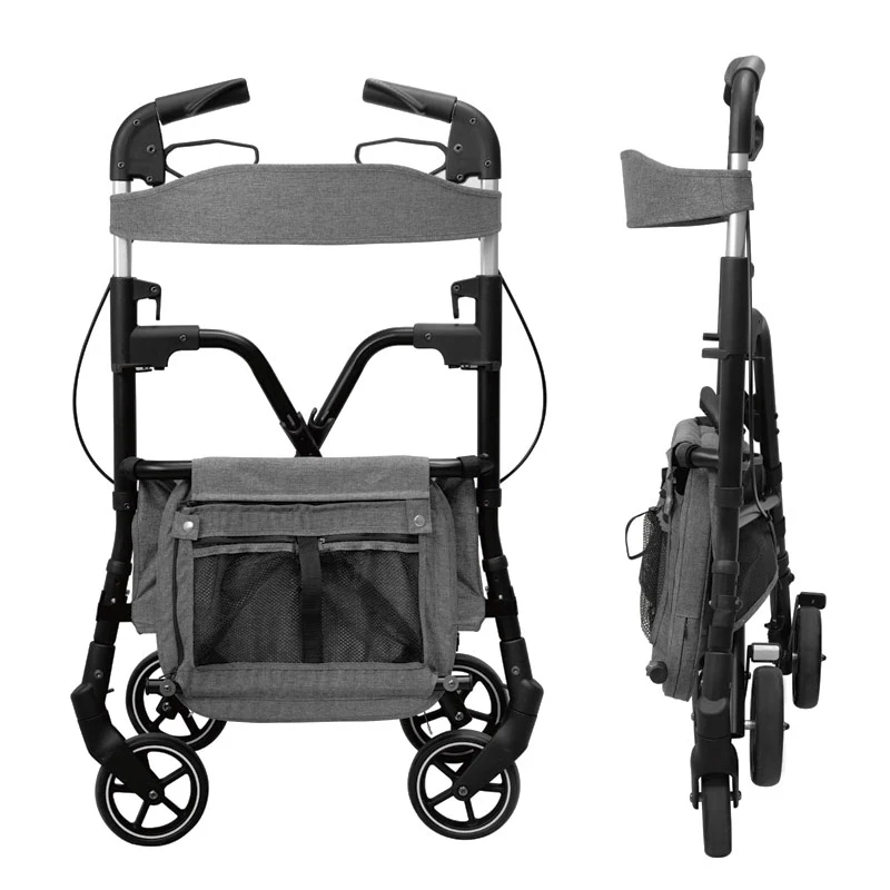 W4 rollator / indkøbsvogn - Bordeaux - Image 4